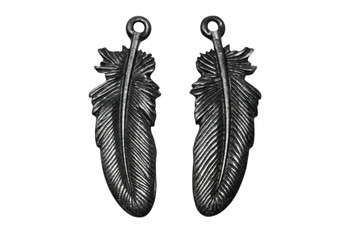 Large Feather - Black Plated