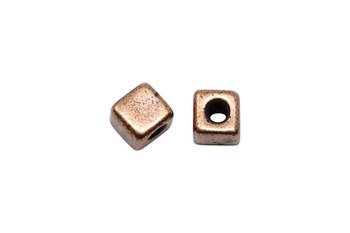 Cube Bead - Copper Plated