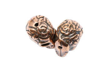 Rose Skull Bead - Copper Plated