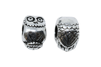 Owl Euro Bead - Silver Plated