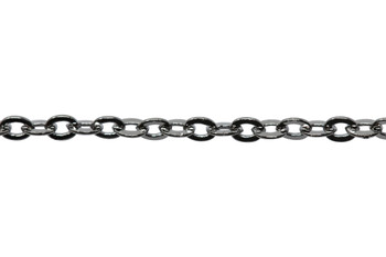 Gunmetal 1.7mm Petite Cable Chain - Sold By 6 Inches