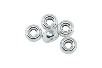 Sterling Silver 6mm Rondelle Beads - 5 Pieces