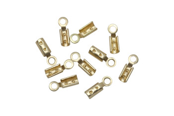 Satin Hamilton Gold Plated 1mm Crimp Ends - 10 Pieces