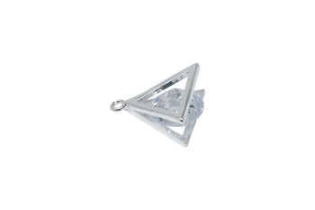 Silver 13mm CZ Triangle Micro Pave Charm