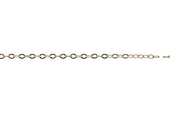 14K Gold Filled 1.3x1.9mm Flat Cable Chain - Sold By 6 Inches