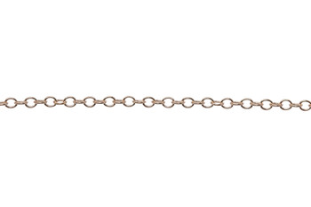 14K Rose Gold Filled 1mm Cable Chain - Sold By 6 Inches