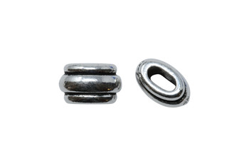 Deco 4x2mm Barrel Bead - Silver Plated