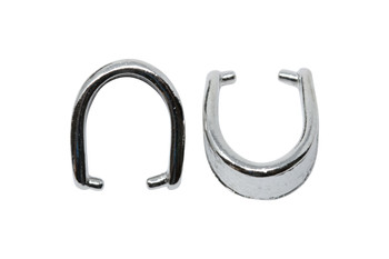 Hammertone 15mm Pinch Bail - Rhodium Plated