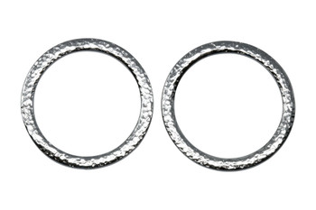 Hammertone 1.25-inch Ring - Rhodium Plated