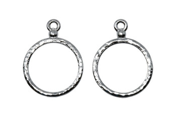 Stitch-around 18mm Hoop Charm - Rhodium Plated