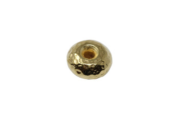 Hammertone 7mm Rondel Bead - Gold Plated