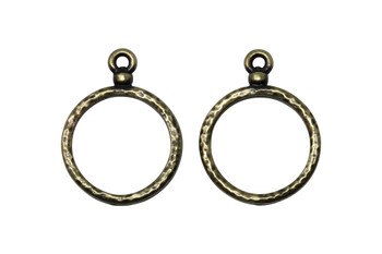 Stitch-around 18mm Hoop Charm - Brass Plated