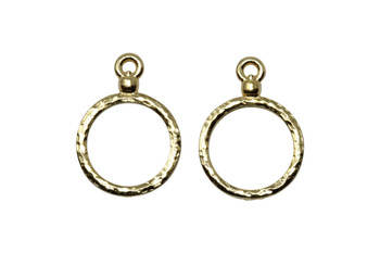 Stitch-around 15mm Hoop Charm - Gold Plated