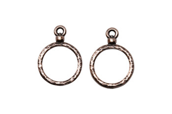 Stitch-around 15mm Hoop Charm - Copper Plated