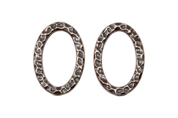 Hammertone Oval Ring - Copper Plated