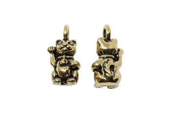 Beckoning Kitty Charm - Gold Plated