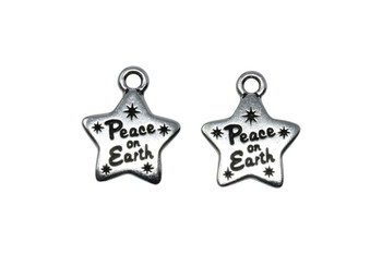 Peace Star Charm - Silver Plated