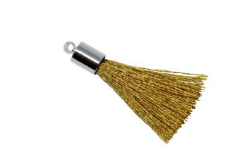 Gold 27-30mm Tassel with Silver Cap