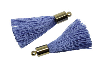 Periwinkle 27-30mm Tassel with Gold Cap