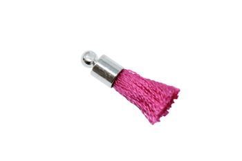 Hot Pink 17-20mm Tassel with Silver Cap