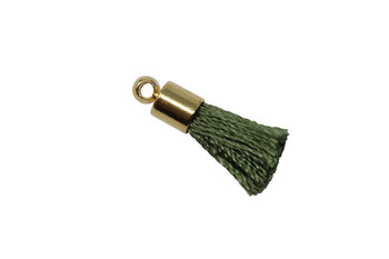 Olive 17-20mm Tassel with Gold Cap