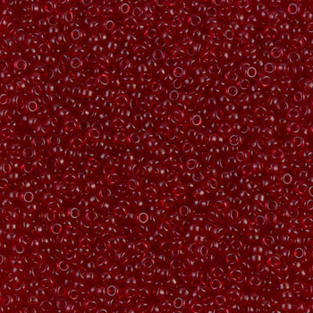 Size 15 Miyuki Seed Beads -- 141A Transparent Dark Red