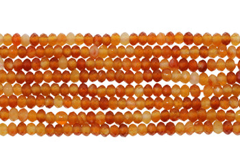 Natural Carnelian Polished 2.5x4mm Faceted Rondel