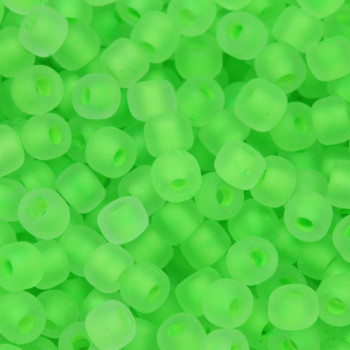 Size 8 Matsuno Seed Beads -- F206B Neon Crystal Matte / Lime Lined