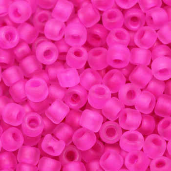 Size 8 Matsuno Seed Beads -- F209D Neon Crystal Matte / Watermelon Lined