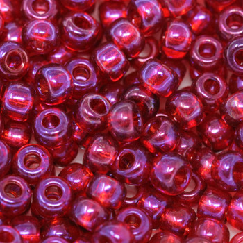 Size 6 Miyuki Seed Beads -- 299J Transparent Burgundy AB