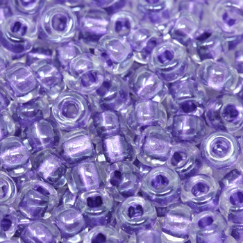 Size 6 Miyuki Seed Beads --710 Crystal / Sparkle Purple Lined