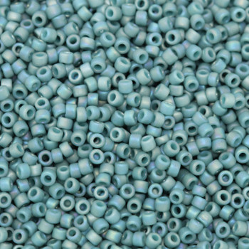 Size 15 Toho Seed Beads -- 2634F Turquoise Rainbow Semi Glaze