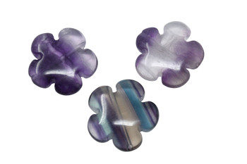 Rainbow Fluorite Polished 20mm Flower