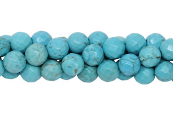 Howlite Turquoise Polished 8mm Faceted Round