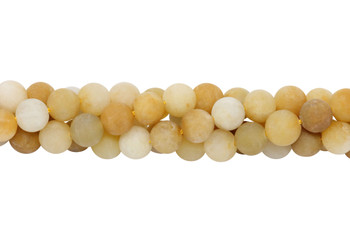 Natural Yellow Jade Matte 8mm Round