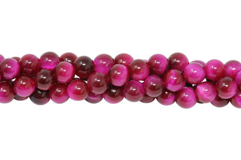 Tiger Eye Hot Pink Dyed Polished 6mm Round