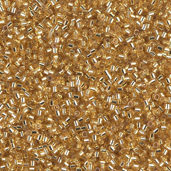 Delicas Size 15 Miyuki Seed Beads -- 042 Gold / Silver Lined