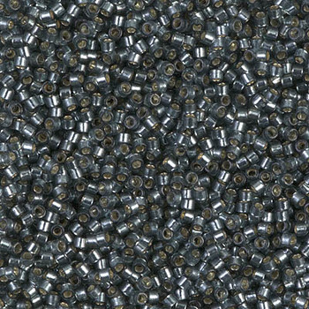 Delicas Size 11 Miyuki Seed Beads -- 2166 Duracoat Light Blue Steel / Silver Lined