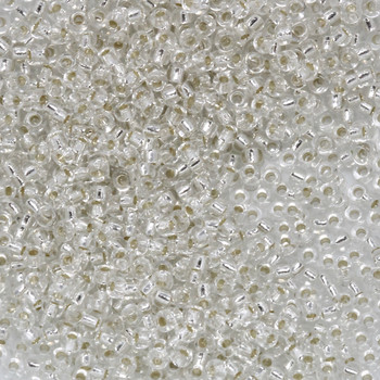 Size 15 Miyuki Seed Beads -- 1 Crystal / Silver Lined