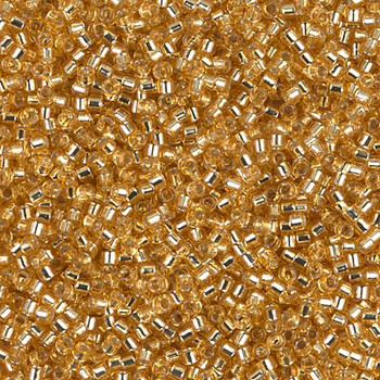 Delicas Size 11 Miyuki Seed Beads -- 042 Gold / Silver Lined