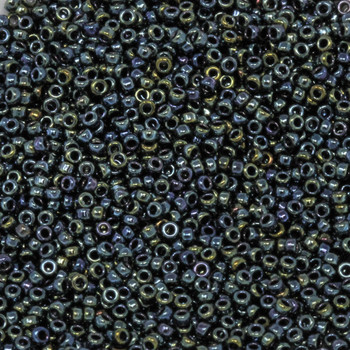 Size 15 Miyuki Seed Beads -- 456 Gunmetal Iris