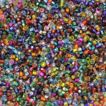 Size 15 Miyuki Seed Beads -- Silver Lined Mix