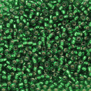 Size 11 Miyuki Seed Beads -- 16 Green / Silver Lined