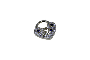 Gold Micro Pave 17x18mm Heart Lock Charm
