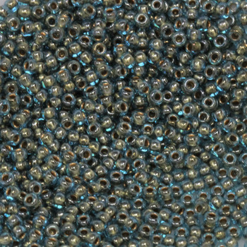 Size 11 Toho Seed Beads -- 378A Aqua / Antique Gold Lined