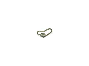 Gold Micro Pave Mini Heart Carabiner Clasp