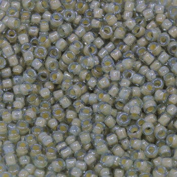 Size 8 Toho Seed Beads -- 329 Black Diamond / Beige Lined