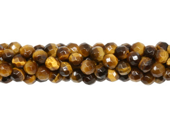 Tiger Eye Grade A Polished 4mm Faceted Round - 128 Cut