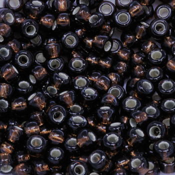 Size 6 Miyuki Seed Beads -- 135S Dark Topaz / Silver Lined