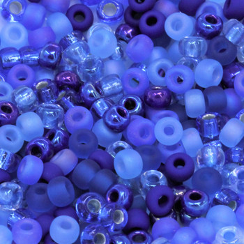 Size 6 Miyuki Seed Beads -- Mix 02 Blue Tones